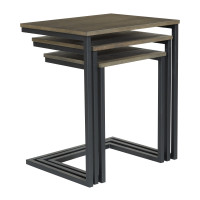 OSP Home Furnishings SVE9858-WF52 Seville 3PC Nesting Tables in Taupe Grey